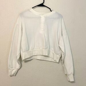 Long Sleeve, Color White, Size Medium , Cropped